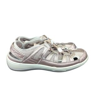 OrthoFeet Women's Verona Running Sneaker Sandals Fisherman Silver Comfort 10